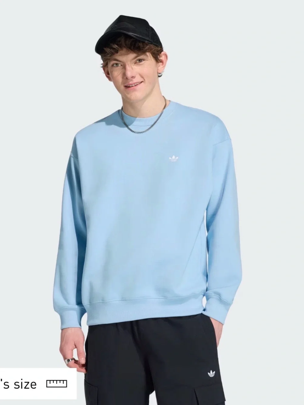 adidas Men’s Pastel Blue Trefoil Crewneck Sweatshirt